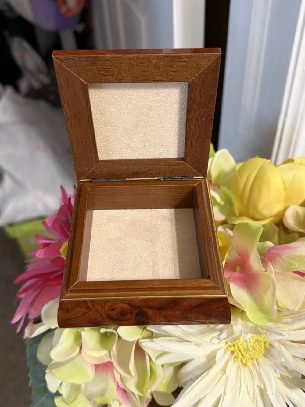 Alliani Handcrafted Solid Wood Box With .925 Sterling Silver Embossed Butterfly